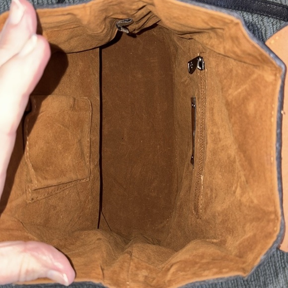 Patricia Nash  backpack  knapsack  mini backpack crinkle, leather charcoal gray - Picture 12 of 15